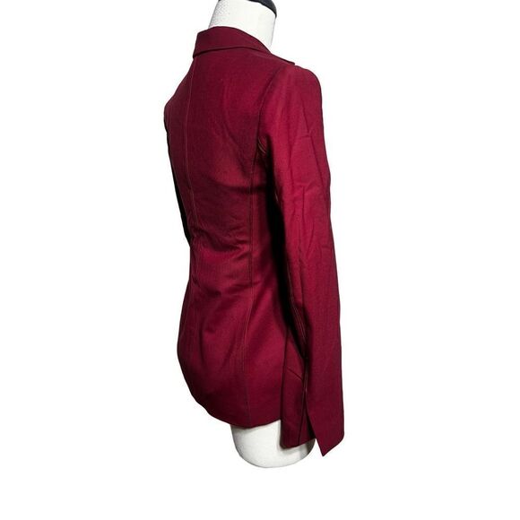 MM Lafleur Burnt Red Tailored Wool Blazer Suit Jacket Size 0 Petite - Picture 3 of 6